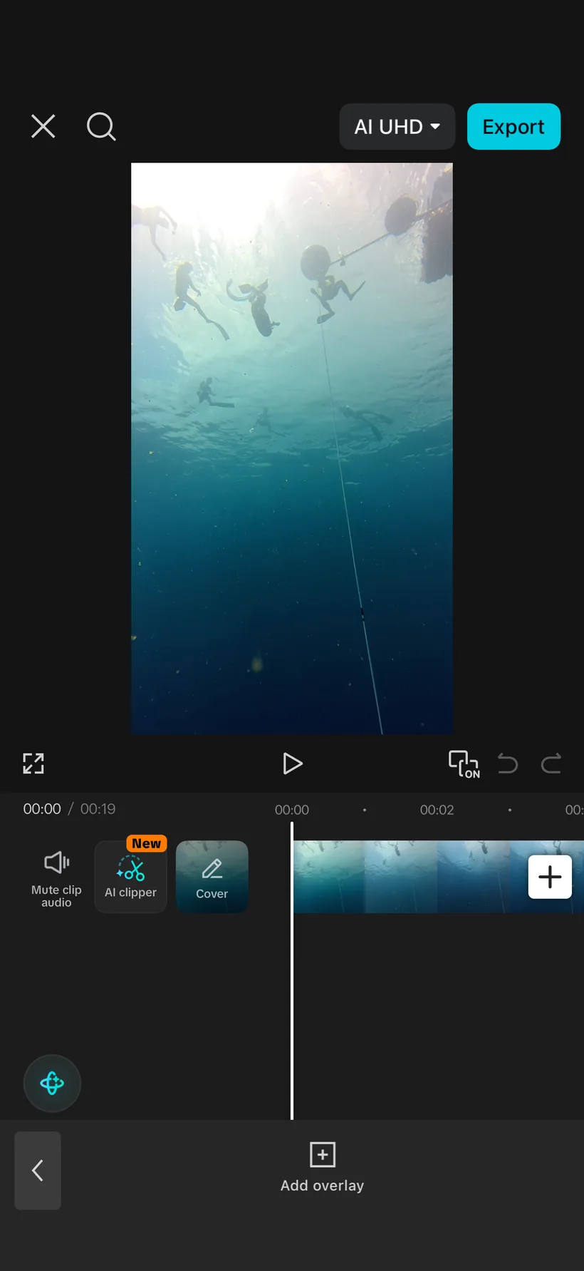 Pick your exported DiveHUD overlay to bring it in on its own layer.