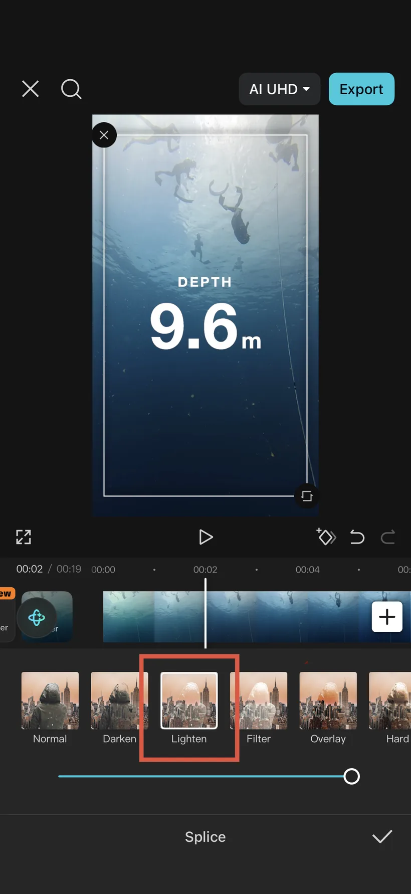 Choose Lighten. The black drops out and only your metrics remain (Screen works too).