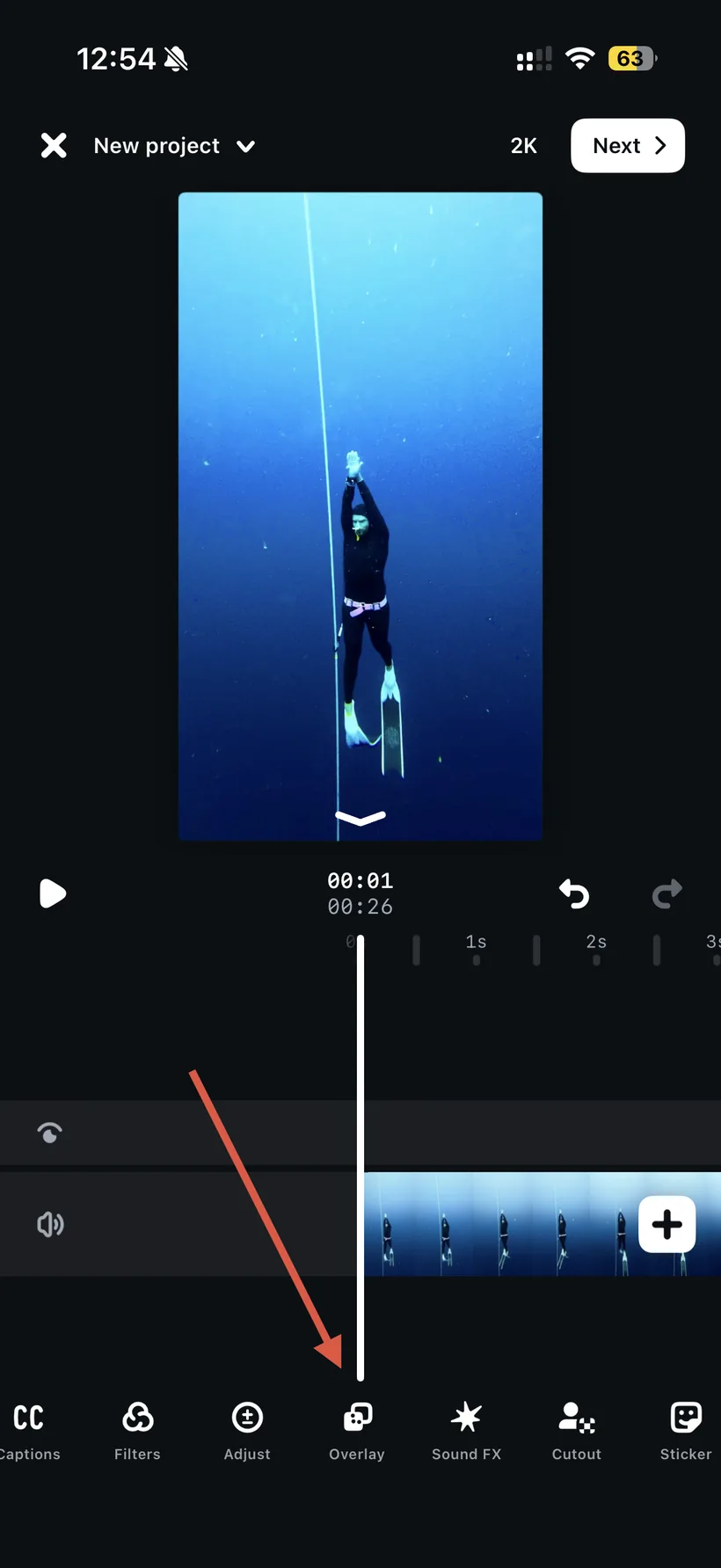 Import your exported DiveHUD overlay onto a layer above the footage.